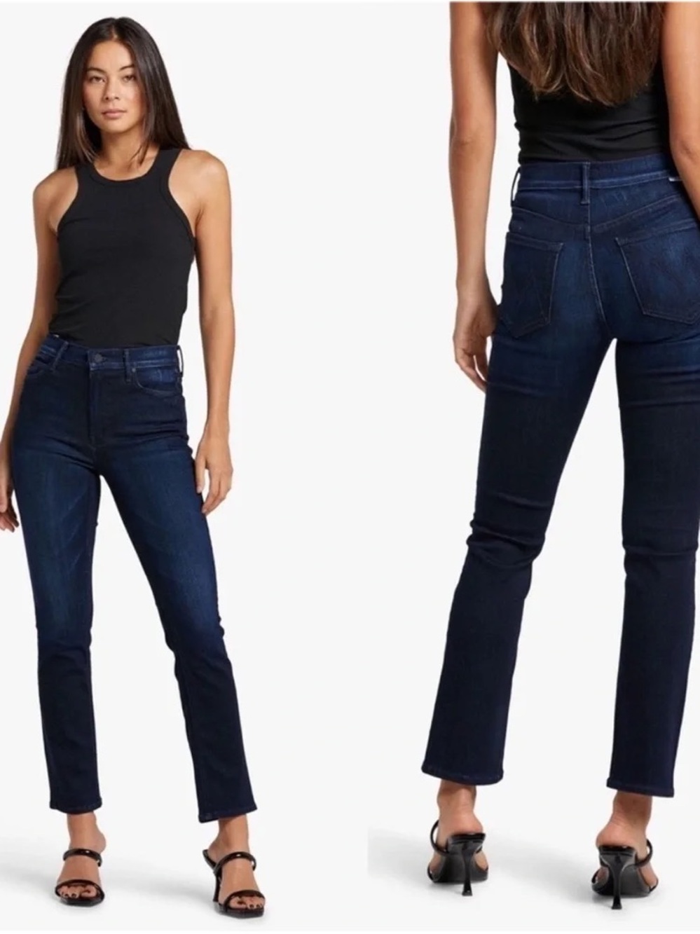 MOTHER Mid-Rise Dazzler Ankle in Now or Never Dark Wash